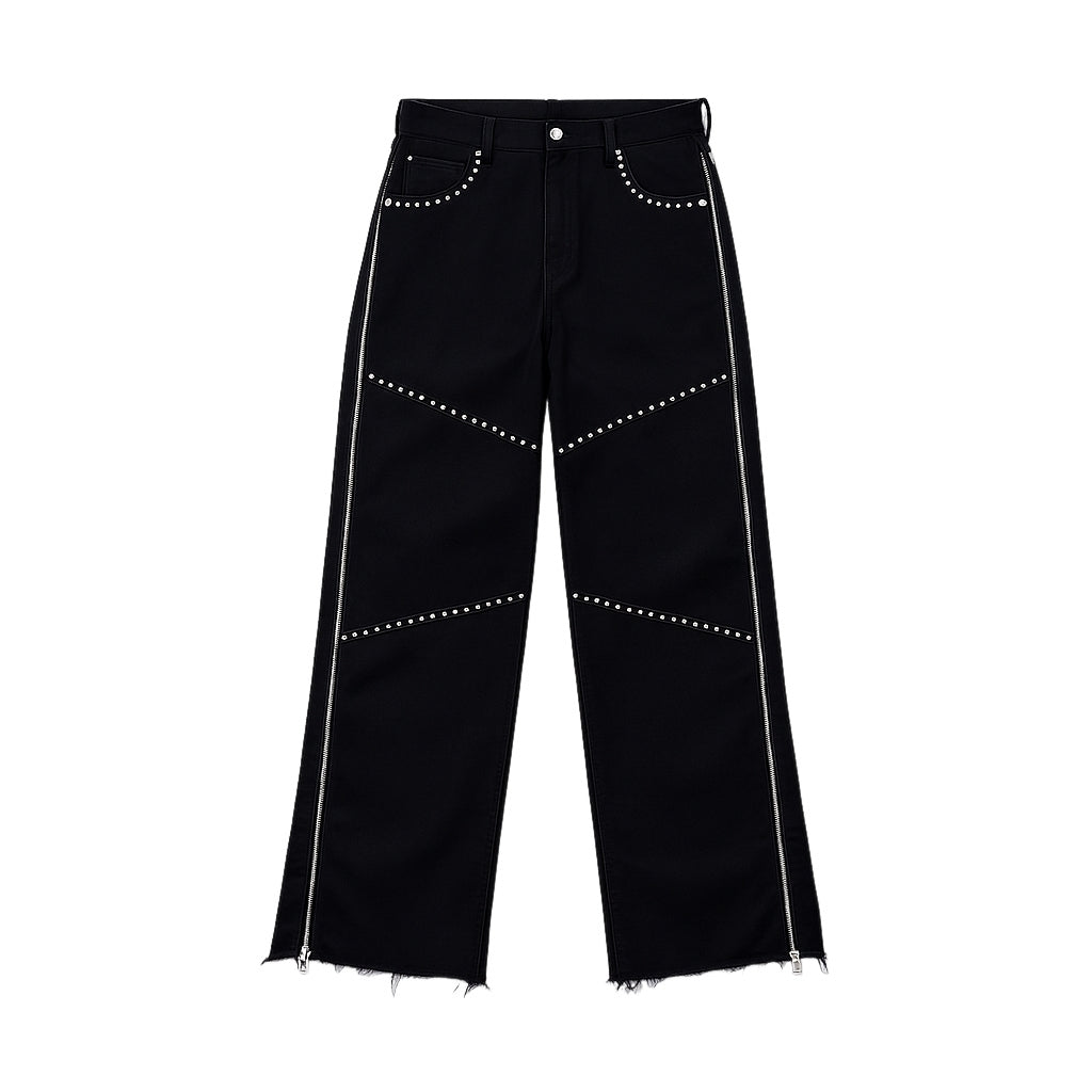 Noir Denim Zip Pant