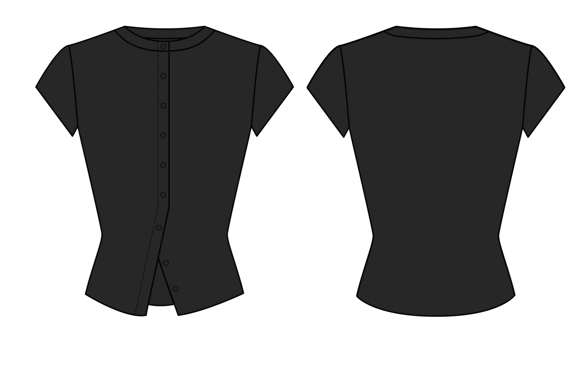 Noir Button Tee