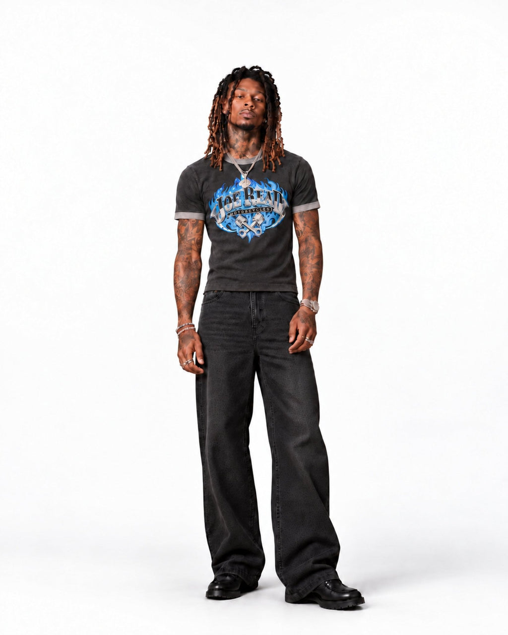 Blue Flame Motorcycles Ringer Tee - Joe Read