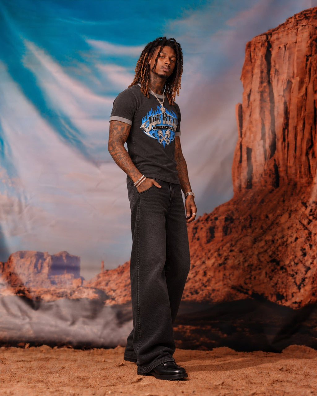 Blue Flame Motorcycles Ringer Tee - Joe Read