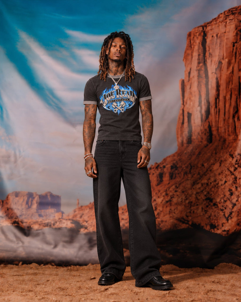 Blue Flame Motorcycles Ringer Tee - Joe Read