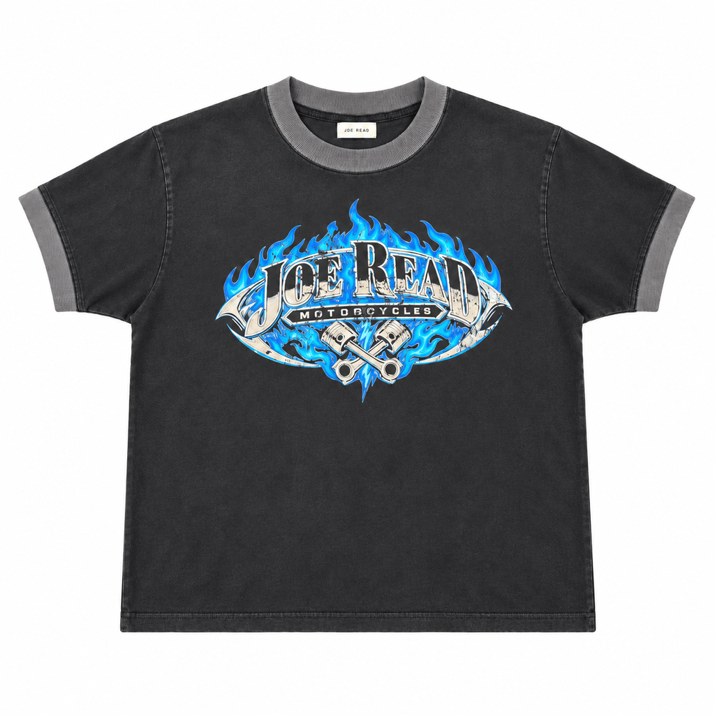 Blue Flame Motorcycles Ringer Tee - Joe Read