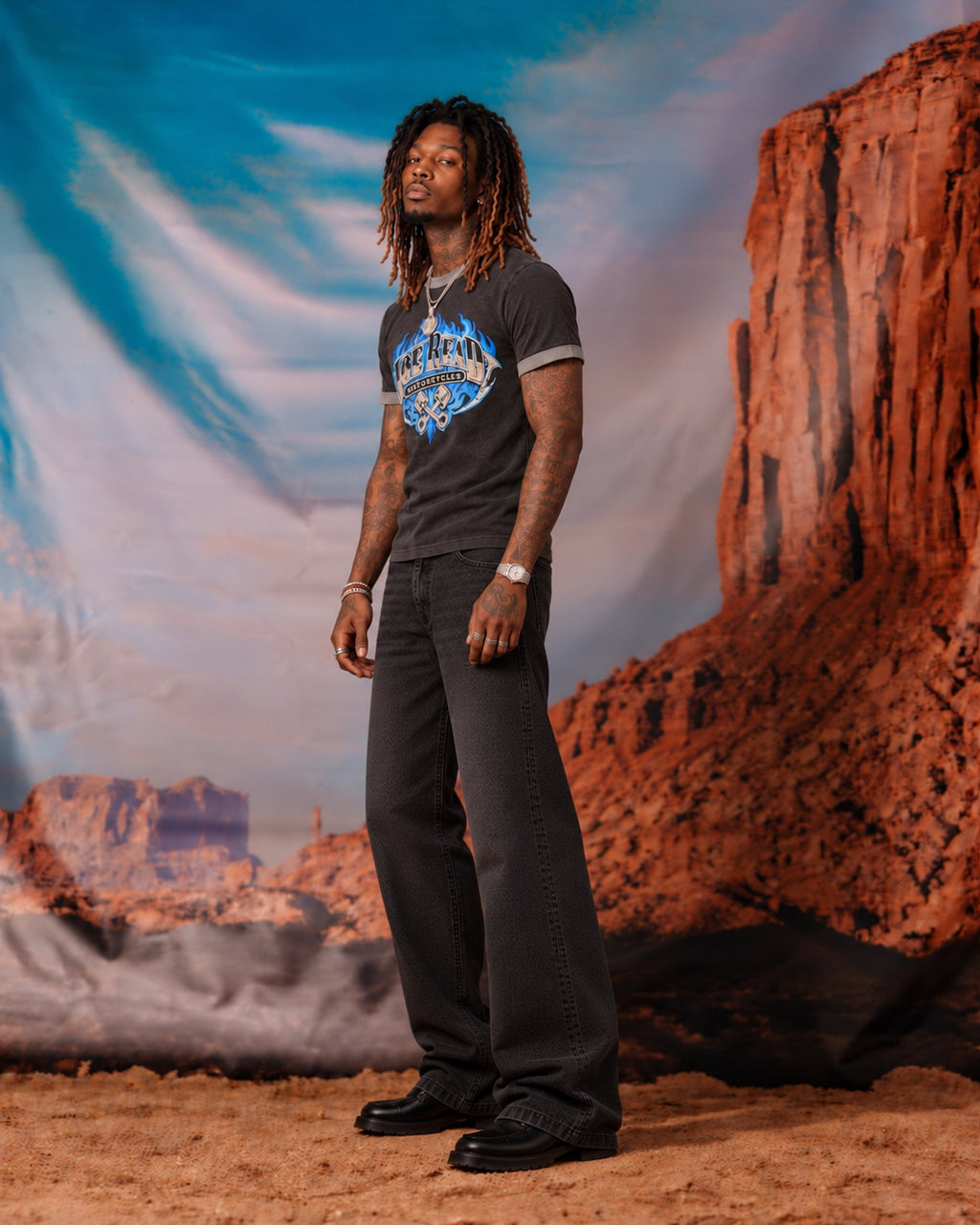 Blue Flame Motorcycles Ringer Tee - Joe Read
